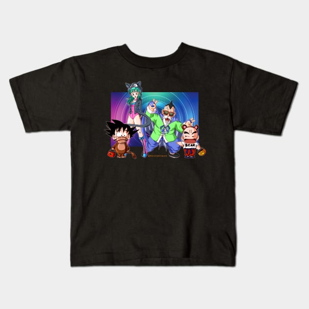 Dragon Ball Halloween (Kid Goku, Krillin, Bluma, Roshi) ドラゴンボール Kids T-Shirt by MorenoArtwork